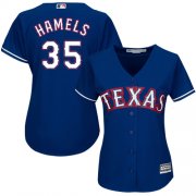 Wholesale Cheap Rangers #35 Cole Hamels Blue Alternate Women's Stitched MLB Jersey