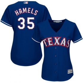 Wholesale Cheap Rangers #35 Cole Hamels Blue Alternate Women\'s Stitched MLB Jersey