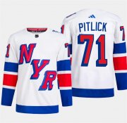 Cheap Men's New York Rangers #71 Tyler Pitlick White 2024 Stadium Series Stitched Jersey
