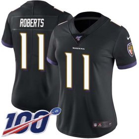 Wholesale Cheap Nike Ravens #11 Seth Roberts Black Alternate Women\'s Stitched NFL 100th Season Vapor Untouchable Limited Jersey
