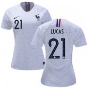 Wholesale Cheap Women's France #21 Lucas Away Soccer Country Jersey