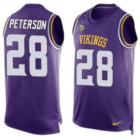 Wholesale Cheap Nike Vikings #28 Adrian Peterson Purple Team Color Men\'s Stitched NFL Limited Tank Top Jersey