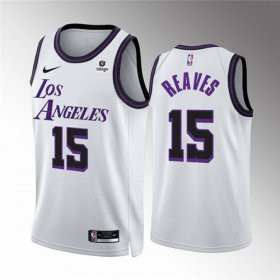 Wholesale Cheap Men\'s Los Angeles Lakers #15 Austin Reaves White City Edition Stitched Basketball Jersey