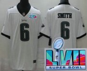 Cheap Youth Philadelphia Eagles #6 DeVonta Smith Limited White Super Bowl LVII Vapor Jersey