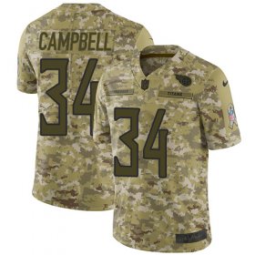 Wholesale Cheap Nike Titans #34 Earl Campbell Camo Men\'s Stitched NFL Limited 2018 Salute To Service Jersey