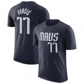 Cheap Men\'s Dallas Mavericks #77 Luka Doncic Navy 2022-23 Statement Edition Name & Number T-Shirt