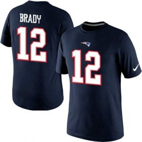Wholesale Cheap Nike New England Patriots #12 Tom Brady Pride Name & Number NFL T-Shirt Navy Blue
