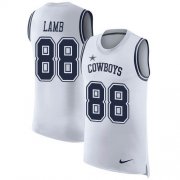 Wholesale Cheap Nike Cowboys #88 CeeDee Lamb White Men's Stitched NFL Limited Rush Tank Top Jersey