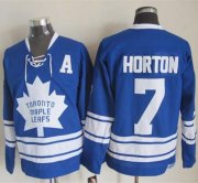 Wholesale Cheap Maple Leafs #7 Tim Horton Blue CCM Throwback Third Stitched NHL Jersey