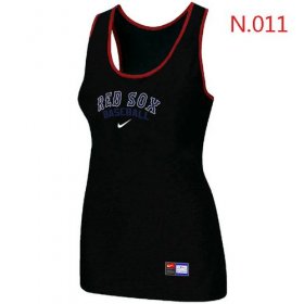 Wholesale Cheap Women\'s Nike Boston Red Sox Tri-Blend Racerback Stretch Tank Top Black