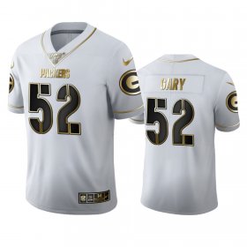 Wholesale Cheap Green Bay Packers #52 Rashan Gary Men\'s Nike White Golden Edition Vapor Limited NFL 100 Jersey