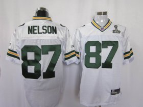Wholesale Cheap Packers #87 Jordy Nelson White Super Bowl XLV Embroidered NFL Jersey