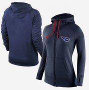 Wholesale Cheap Women's Nike Tennessee Titans Full-Zip Performance Hoodie Dark Blue