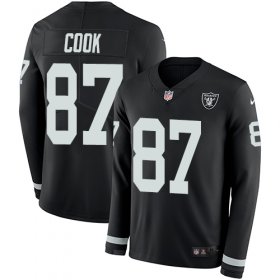 Wholesale Cheap Nike Raiders #87 Jared Cook Black Team Color Men\'s Stitched NFL Limited Therma Long Sleeve Jersey