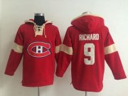 Wholesale Cheap Montreal Canadiens #9 Maurice Richard Red Pullover NHL Hoodie