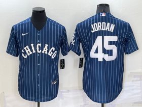 Wholesale Cheap Men\'s Chicago White Sox #45 Michael Jordan Navy Cool Base Stitched Jersey
