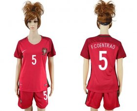 Wholesale Cheap Women\'s Portugal #5 F.Coentrao Home Soccer Country Jersey