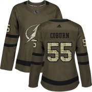 Cheap Adidas Lightning #55 Braydon Coburn Green Salute to Service Women's Stitched NHL Jersey
