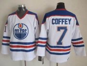 Wholesale Cheap Oilers #7 Paul Coffey White CCM Throwback Stitched NHL Jersey