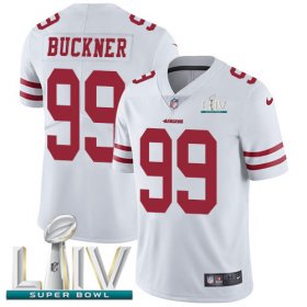 Wholesale Cheap Nike 49ers #99 DeForest Buckner White Super Bowl LIV 2020 Men\'s Stitched NFL Vapor Untouchable Limited Jersey