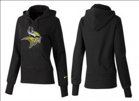 Wholesale Cheap Women\'s Minnesota Vikings Logo Pullover Hoodie Black