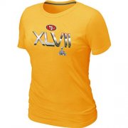 Wholesale Cheap Women's San Francisco 49ers Super Bowl XLVII On Our Way T-Shirt Yellow