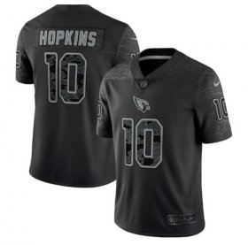 Wholesale Cheap Men\'s Arizona Cardinals #10 DeAndre Hopkins Black Reflective Limited Stitched Football Jersey