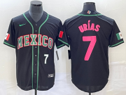 Wholesale Cheap Men's Mexico Baseball #7 Julio Urias Number 2023 Black Pink World Classic Stitched Jersey2