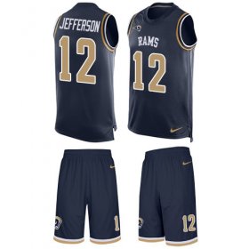 Wholesale Cheap Nike Rams #12 Van Jefferson Navy Blue Team Color Men\'s Stitched NFL Limited Tank Top Suit Jersey