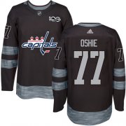 Wholesale Cheap Adidas Capitals #77 T.J Oshie Black 1917-2017 100th Anniversary Stitched NHL Jersey