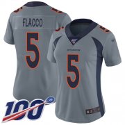 Wholesale Cheap Nike Broncos #5 Joe Flacco Gray Women's Stitched NFL Limited Inverted Legend 100th Season Jersey