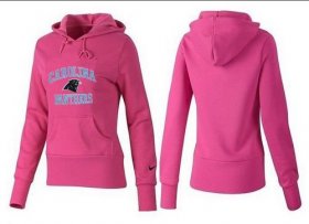 Wholesale Cheap Women\'s Carolina Panthers Heart & Soul Pullover Hoodie Pink