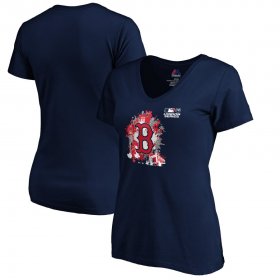 Wholesale Cheap Boston Red Sox Majestic Women\'s 2019 London Series Splatter V-Neck T-Shirt - Navy
