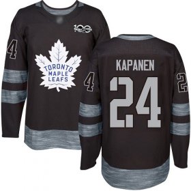 Wholesale Cheap Adidas Maple Leafs #24 Kasperi Kapanen Black 1917-2017 100th Anniversary Stitched NHL Jersey