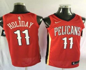 Wholesale Cheap Men\'s New Orleans Pelicans #11 Jrue Holiday New Red 2017-2018 Nike Swingman Stitched NBA Jersey