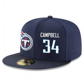 Wholesale Cheap Tennessee Titans #34 Earl Campbell Snapback Cap NFL Player Navy Blue with White Number Stitched Ha