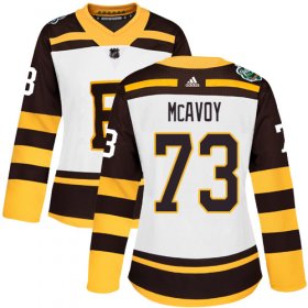 Wholesale Cheap Adidas Bruins #73 Charlie McAvoy White Authentic 2019 Winter Classic Women\'s Stitched NHL Jersey
