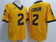 Cheap Men's Michigan Wolverines #2 Blake Corum 2023 F.U.S.E. Yellow Stitched Jersey