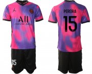 Wholesale Cheap Men 2020-2021 Club Paris Saint-Germain away purple 15 Soccer Jersey