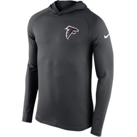 Wholesale Cheap Men\'s Atlanta Falcons Nike Charcoal Stadium Touch Hooded Performance Long Sleeve T-Shirt