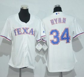 Wholesale Cheap Rangers #34 Nolan Ryan White Women\'s Home Stitched MLB Jersey