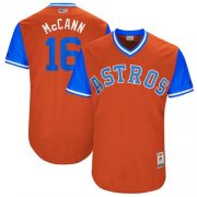 Wholesale Cheap Astros #16 Brian McCann Orange "McCann" Players Weekend Authentic Stitched MLB Jersey