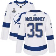 Cheap Adidas Lightning #35 Curtis McElhinney White Road Authentic Women's 2020 Stanley Cup Champions Stitched NHL Jersey