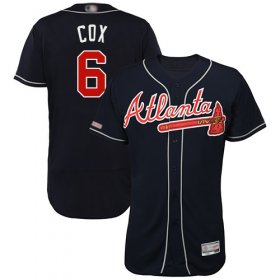 Wholesale Cheap Braves #6 Bobby Cox Navy Blue Flexbase Authentic Collection Stitched MLB Jersey