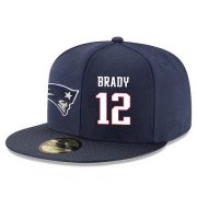 Wholesale Cheap New England Patriots #12 Tom Brady Snapback Cap NFL Player Navy Blue with White Number Stitched Hat
