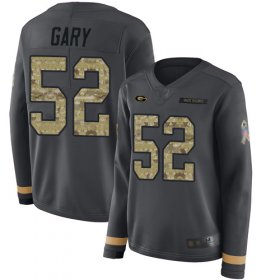 Wholesale Cheap Nike Packers #52 Rashan Gary Anthracite Salute to Service Women\'s Stitched NFL Limited Therma Long Sleeve Jersey