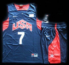Wholesale Cheap 2012 Olympic USA Team #7 Russell Westbrook Blue Basketball Jerseys & Shorts Suit