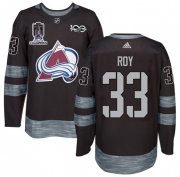 Wholesale Cheap Colorado Avalanche #33 Patrick Roy Black 1917-2017 Black Stanley Cup Champions Patch 100th Anniversary Stitched NHL Jersey