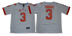 Wholesale Cheap Men\'s Clemson Tigers #3 Xavier Thomas White Stitched NCAA Nike 2019 New College Football Jersey