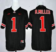 Wholesale Cheap Men's Ohio State Buckeyes #1 Baxton Miller Black With Orange College Football Nike Limited Jersey